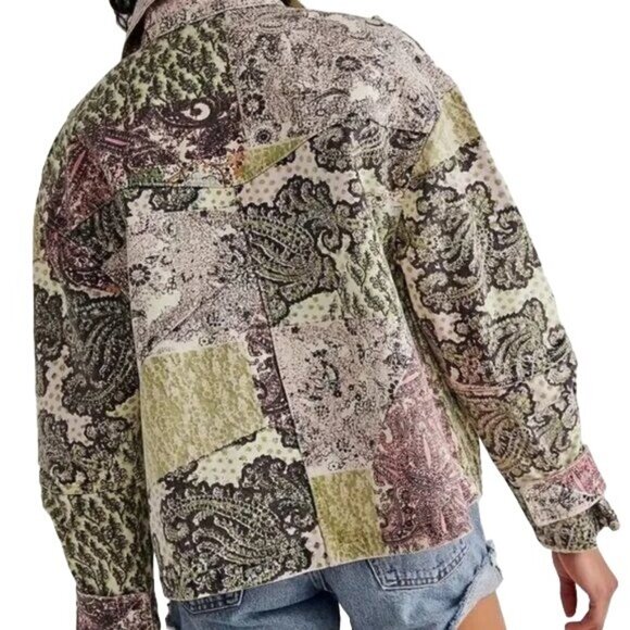 Free People Green Nadia Moto Jacket NWOT - Picture 4 of 4